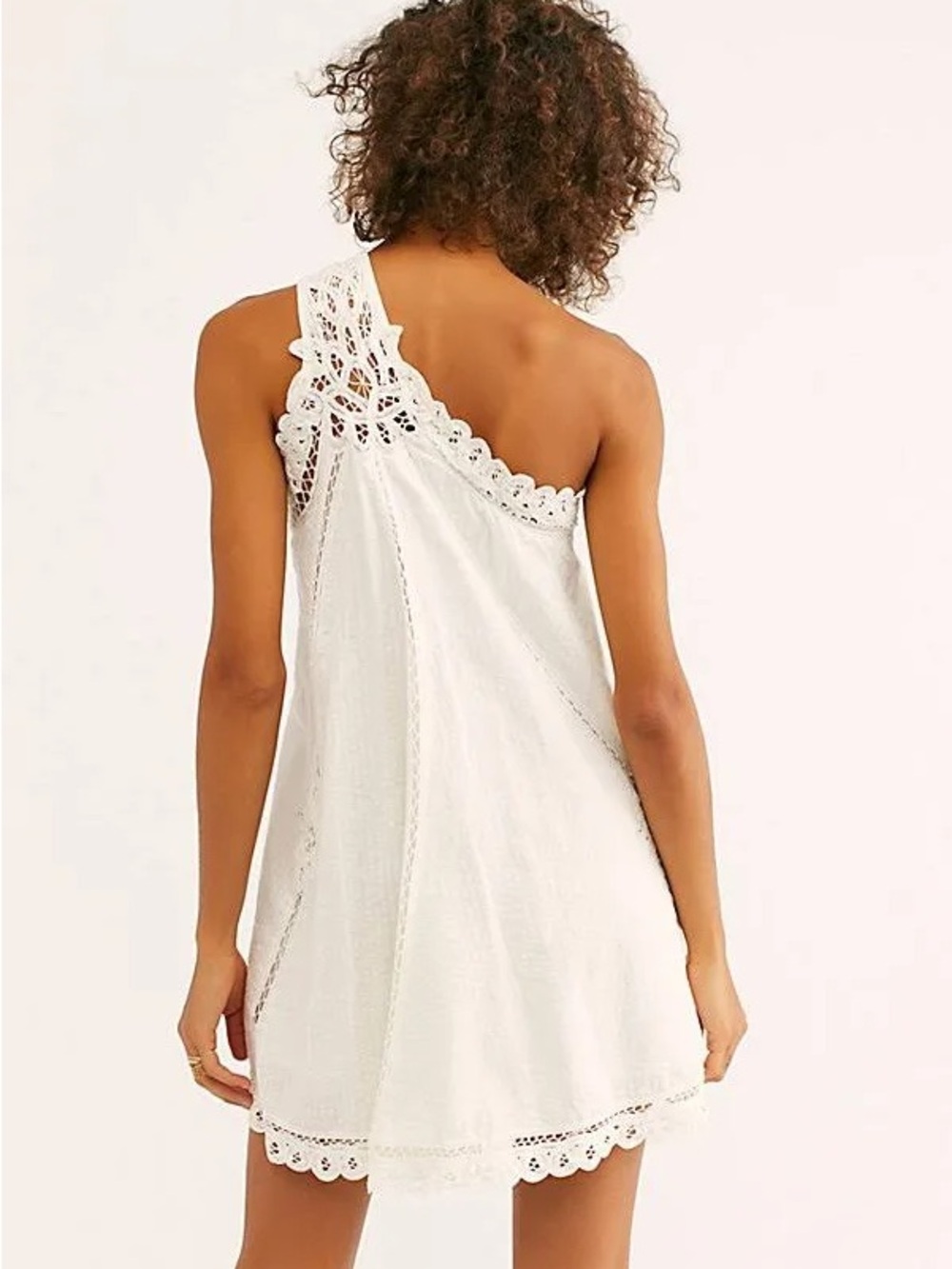 Free People Billie Battenburg white one-shoulder mini dress - Picture 2 of 6